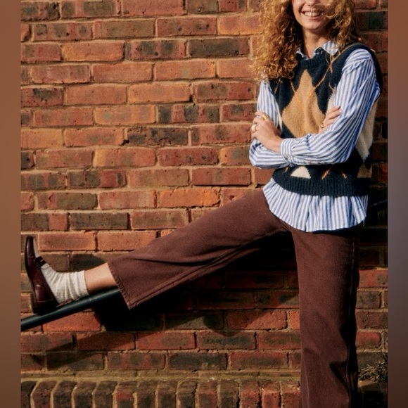 Sezane Le Crop Brown denim - Picture 2 of 12